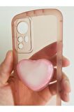 Xiaomi 12 Kamera Korumalı Popsocketli Pembe Kılıf