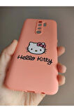 Xiaomi Redmi Note 8 Pro Uyumlu Renkli Hello Kitty Tasarım Telefon Boyun Askılı Set Kılıf