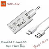 Xiaomi Redmi Note 8 - 9 9T 9SE Pro Hızlı Type-C şarj cihazı 3.0 18W 5V 3A 9V 3A