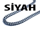 Kalın 6Mm Sık Aralıklı Yassı Zincir Siyah Renk - 346