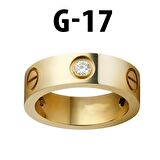 Kartier Taşlı Yüzük Gold Renk 17 Numara