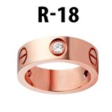 Kartier Taşlı Yüzük Rose Renk 18 Numara