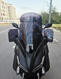 MOTOCAM Yamaha Xmax 250 Siperlik Ön Cam 2014-2017 Model 59cm Siyah Renkli 4mm ELCİKLİ