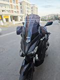 MOTOCAM Yamaha Xmax 250 Siperlik Ön Cam 2014-2017 Model 59cm Siyah Renkli 4mm ELCİKLİ