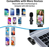 TYPE C Usb -C iPhone Android Uyumlu Youtuber iNfluencer Kablosuz Wireless Bluetooth Yaka Mikrofonu