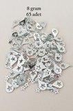 Oya Abiye Bileklik Kolye Pleksi Metalik Plastik Pul Gümüş Renk 8 gram 65 adet - BNC521