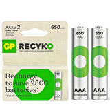 650 MAH R03 AAA ŞARJLI 2Lİ İNCE KALEM PİL GP65AAAHCER21-2TLB2 (GPRHCH63E041
