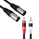 PM-17973 2 XLR ERKEK2 RCA ERKEK 3 METRE KABLO
