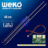 22* MONİTÖR E-LED 69 LEDLİ 480MM 12V ÇİFT LED+SÜRÜCÜ+KABLO TAKIM