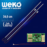 17 MONİTÖR E-LED 57 LEDLİ 340MM 12V ÇİFT LED+SÜRÜCÜ+KABLO TAKIM 34.6 CM