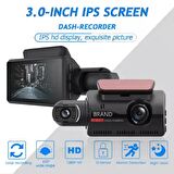 3 inç WiFi 1080P gece görüş Dashcam 170 geniş açı çift Lens arka  DVR IPS ekran araç içi kamera