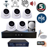 ARNA 5 MP YAPAY ZEKA 1 TB HDD DAHİL 5 KAMERALI FULL SET İÇ MEKAN GÜVENLİK SİSTEMİ - ST551B
