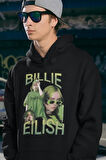Billie Eilish Baskılı Unisex Oversize Şarkıcı Hoodie