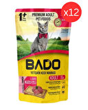 BADO YETİŞKİN KEDİLER İÇİN KUZU ETLİ YAŞ MAMA 12 Lİ (85GR)