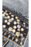 KADIN DENIM KOT CEKET İNCİ TAŞLI YAKA KOL CEP DETAYLI ÖZEL TASARIM ÇOK ŞIK