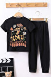 Uyguntarz Çocuk Love Yourself Baskılı Alt - Üst Eşofman Takımı