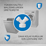 Plastik Y Çatal Bağlantı Aparatı + Conta | Çamaşır Makinesi Musluğu İçin 3/4 inç Su Dağıtıcı