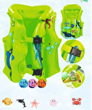 Yeşil Hayvan Desen 3-7 Yaş Çocuklar Için Şişme Havuz Ve Deniz Can Yeleği, Yüzme Öğrenme Life West…