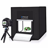 Puluz 40 x 40CM LED Işıklı Ürün Fotoğraf Çekim Çadırı Katlanabilir Portatif 30W 5500 Kelvin