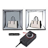 Puluz 40 x 40CM LED Işıklı Ürün Fotoğraf Çekim Çadırı Katlanabilir Portatif 30W 5500 Kelvin