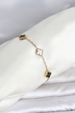 hediyelik 316L Çelik Gold Renk Siyah Beyaz Baby Yonca Model Kadın Bileklik