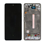 Samsung Galaxy A53 5G A536 İle Uyumlu Oled Ekran Dokunmatik Çıtalı Tam Ekran Gümüş