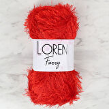 Loren Furry Kırmızı El Örgü İpi - Rf025 - 34053