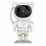 Buffer® Uzaktan Kumandalı Ve Zamanlayıcılı Farklı Renk Işık Modlu Astronot Projektör Gece Lambası