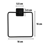 Buffer® Kendiliğinden Yapışkanlı Siyah Paslanmaz Metal Kare Havluluk