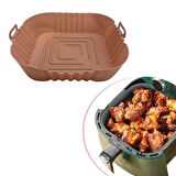 Buffer® Renkli Isıya Dayanıklı Yıkanılabilir Silikon Fırın Airfryer Kare Model Pişirme Matı 20 Cm