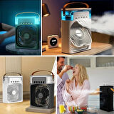 Buffer® Taşınabilir 3 Farklı Mod Ayarlı 7 Farklı Led Işıklı Sulu Soğutmalı Taşınabilir Masaüstü Usb