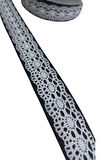Tafta Dantel Görünümlü Kurdele Siyah 25 Mm 5 Metre