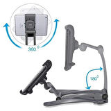 Buffer® 360 Derece Dönebilen Mutfak Masaüstü Telefon Tablet Tutucu Ayarlanabilir Esnek Ayaklı Metal