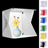 Buffer® Katlanır Işıklı Fotoğraf Stüdyosu 40X40 Cm 6 Renk Fonlu Ürün Çekimi İçin Uygun Fotoğraf Çeki