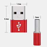 Buffer® Usb'Den Type-C 'Ye Dönüştürücü Adaptör Veri Aktarımı Sağlayıcı Şarj Data Çevirici