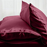 Antibakteriyel Terletmeyen İpek Saten Yastık Kılıfı 2'Li 50X70 Bordo