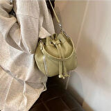  Fermuar Detaylı Kova Çanta