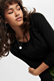 Only Kadın Siyah Basic Uzun Kollu T-shirt Bluz - 15204712
