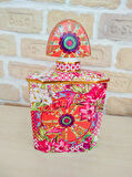 Lilyum Desen Porselen Parfüm Şişesi 240ml Medium 16cm