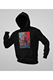 Film Karakteri Deadpool Baskılı Unisex Oversize Marvel Hoodie