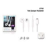 EP80 Lightning SoundPower Earpods Kablolu Kulaklık Beyaz Tak Çalıştır