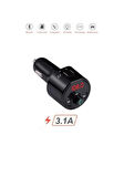 G10 Pd Şarj Özellikli Dijital Göstergeli Bluetooth Fm Transmitter Siyah