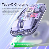 Mouse Bluetooth + 2,4Ghz Wireless Rgbli Mouse Transparent Kablosuz Mouse 6400dp