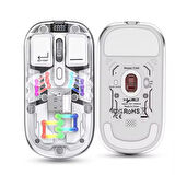 Mouse Bluetooth + 2,4Ghz Wireless Rgbli Mouse Transparent Kablosuz Mouse 6400dp