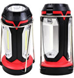 P-8801 Şarjlı Katlanabilir 3Xcob Led+ 3W Led Çok Fonksiyonlu Kamp Feneri