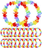 Hawaii Çiçekli Boyun Kolyesi - Renkli Tropikal Parti Leisi 12 Adet