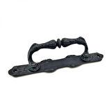 Antika Tarz Dekoratif Pirinç Dar Yan Çekme Kapı Kolu - 225X37 Mm, Oksit