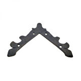 Antika Tarz Dekoratif Pirinç Lale Köşe Gönye - Üst, 133X133 Mm, Oksit