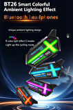 Bt26 Motosiklet Kask Kulaklık Bluetooth Rgb Işıklı 2 Eşleşme Özellikli 1000 Mah Intercom