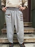 Unisex Bohem Lastik Bel Pantolon, Rahat Pantolon, Yoga Pantolonu, Şalvar, Pamuklu Şalvar,